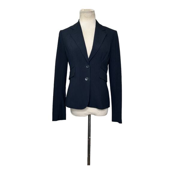 The Limited black pinstriped long sleeves 2 buttoned lined blazer size 0 - Picture 12 of 12